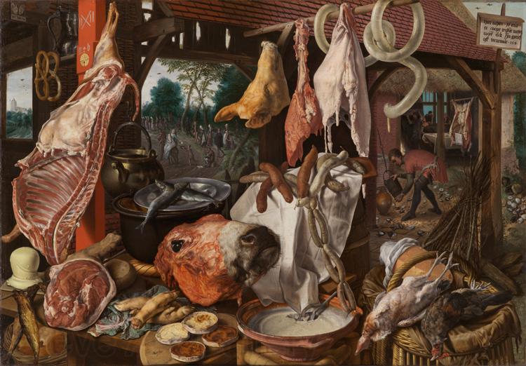 Pieter Aertsen Butcher's Stall (mk14) Norge oil painting art